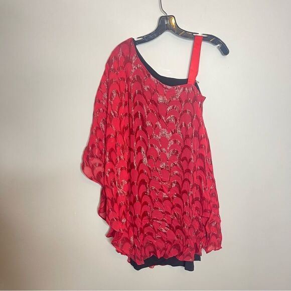 ERIN FETHERSTON Pink Overlay Black Lea Silk Metallic Party Dress  NEW Flawed - Picture 6 of 11